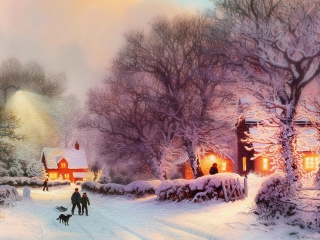 Das Christmas Walk Wallpaper 320x240