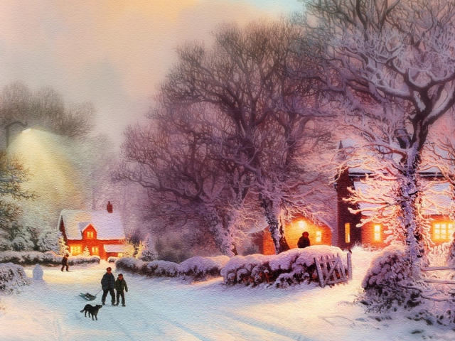 Das Christmas Walk Wallpaper 640x480