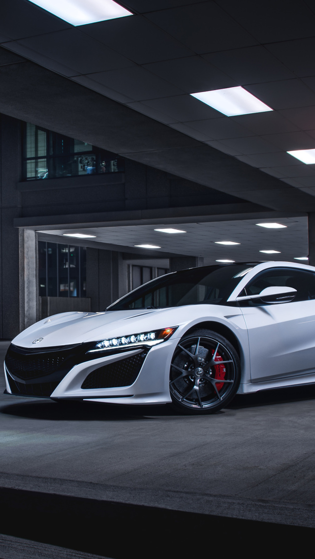 Das Acura NSX in Garage Wallpaper 640x1136