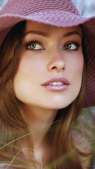 Sfondi Olivia Wilde In Hat 360x640