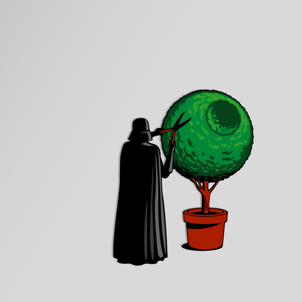 Обои Darth Vader Funny Illustration 1024x1024