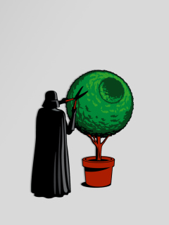 Обои Darth Vader Funny Illustration 240x320