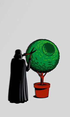 Darth Vader Funny Illustration wallpaper 240x400