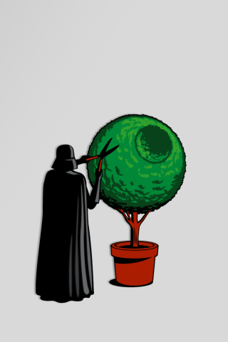 Fondo de pantalla Darth Vader Funny Illustration 320x480