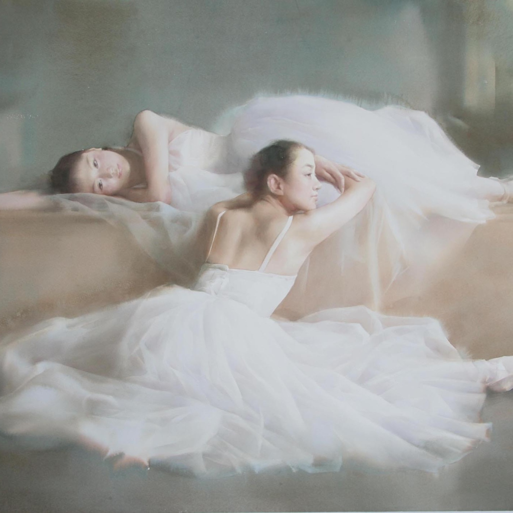 Fondo de pantalla Asian Ballet Watercolor Painting 1024x1024
