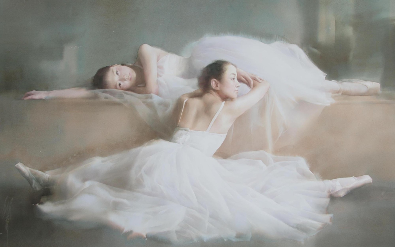 Fondo de pantalla Asian Ballet Watercolor Painting 1280x800