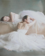 Sfondi Asian Ballet Watercolor Painting 176x220