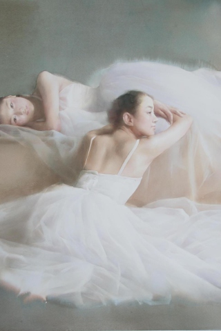 Screenshot №1 pro téma Asian Ballet Watercolor Painting 320x480