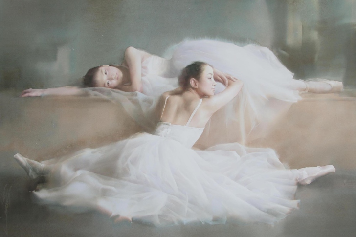 Fondo de pantalla Asian Ballet Watercolor Painting