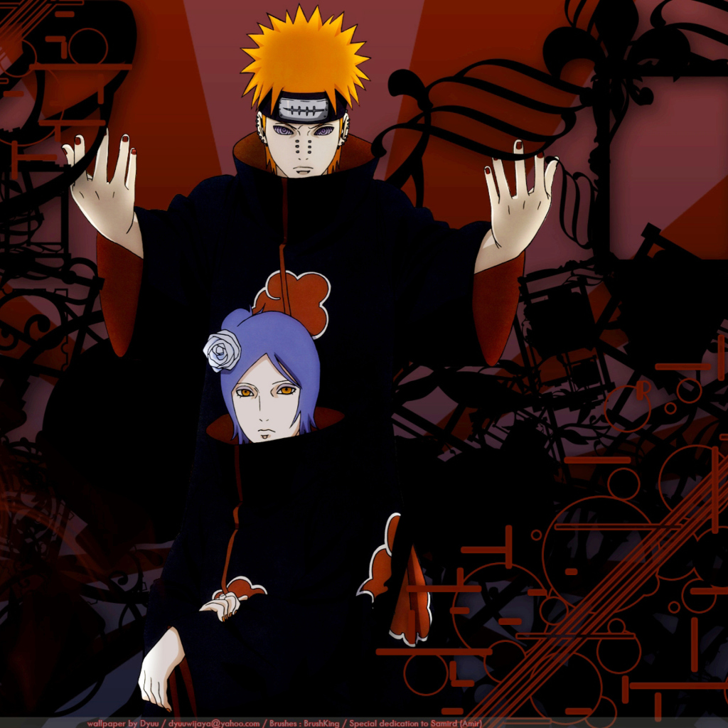 Das Naruto: Pein & Konan Wallpaper 1024x1024