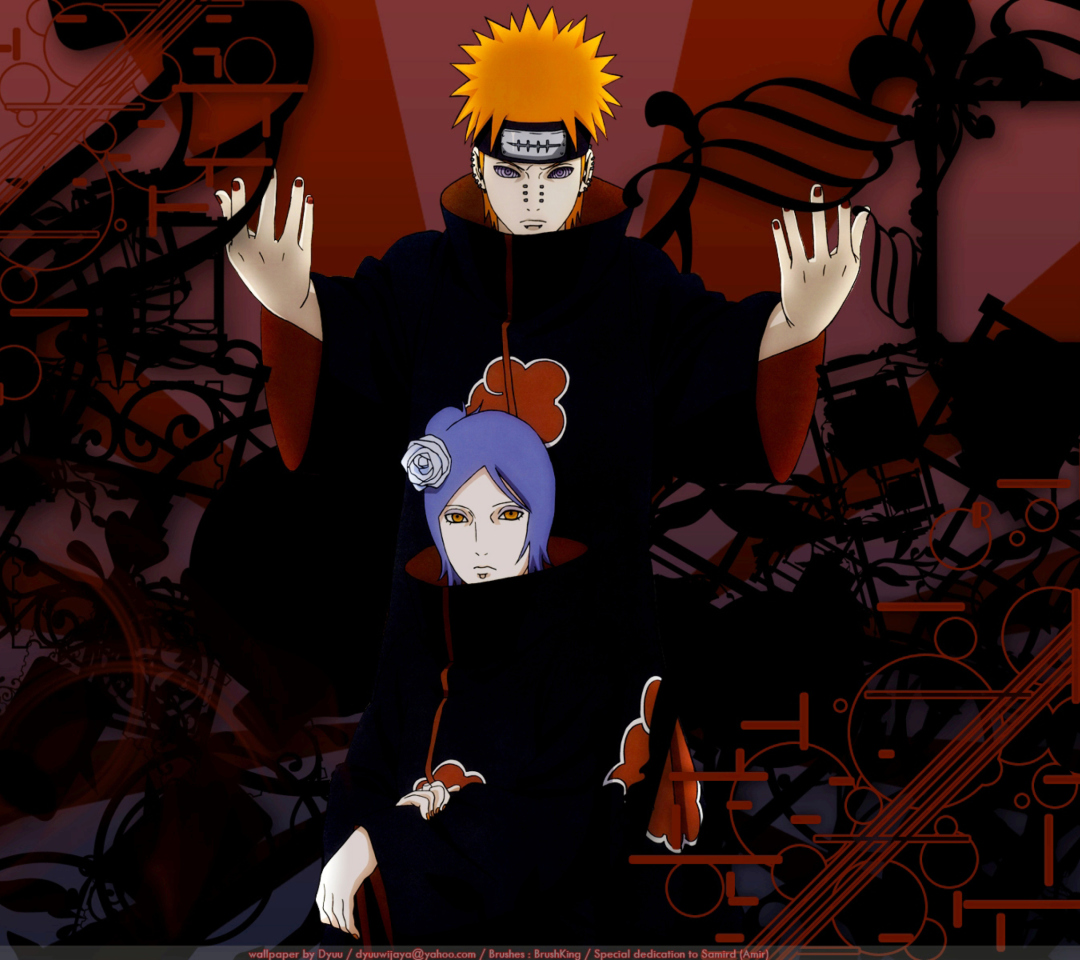 Das Naruto: Pein & Konan Wallpaper 1080x960