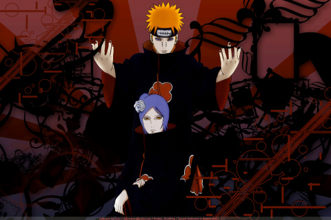 Naruto: Pein & Konan wallpaper 480x320