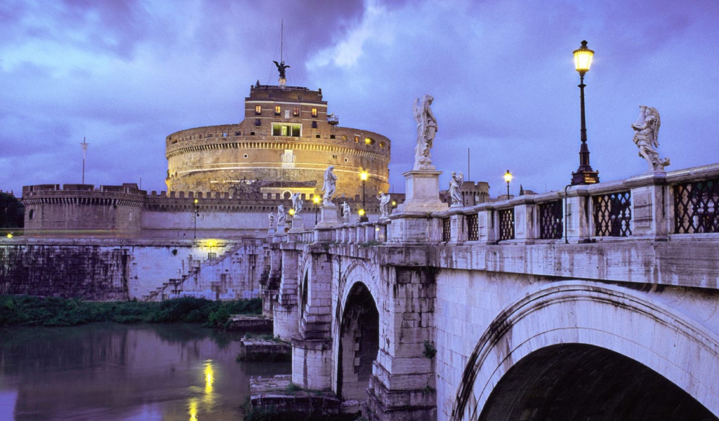 Screenshot №1 pro téma Castle Sant Angelo Bridge Rome Italy 1024x600