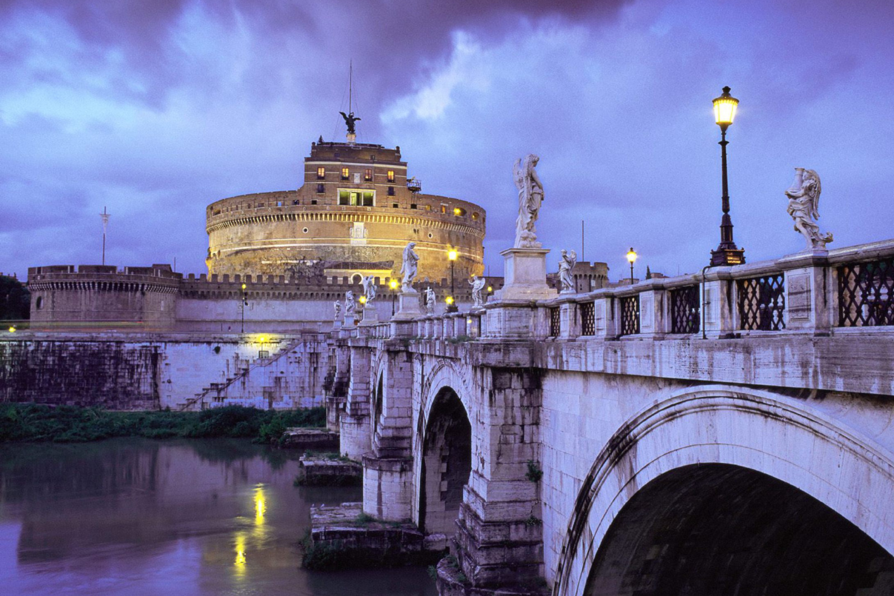 Castle Sant Angelo Bridge Rome Italy wallpaper 2880x1920