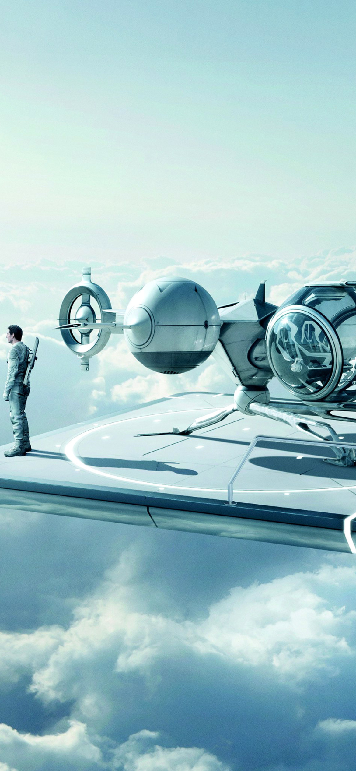 Обои Oblivion science fiction movie with Tom Cruise 1170x2532