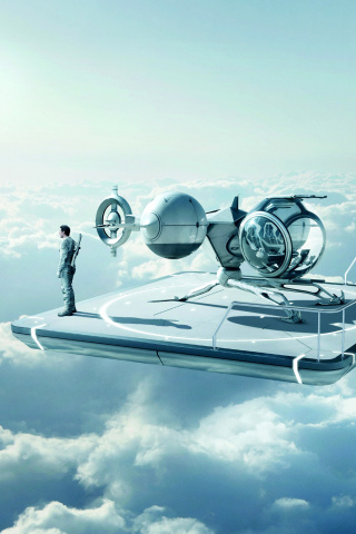 Fondo de pantalla Oblivion science fiction movie with Tom Cruise 320x480