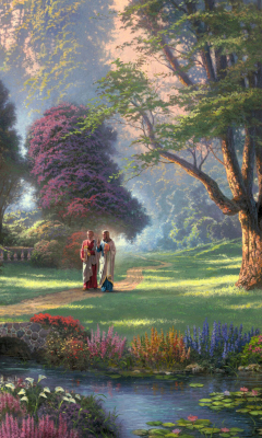 Fondo de pantalla Jesus Painting By Thomas Kinkade 240x400