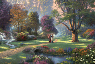 Jesus Painting By Thomas Kinkade Picture for Android, iPhone and iPad