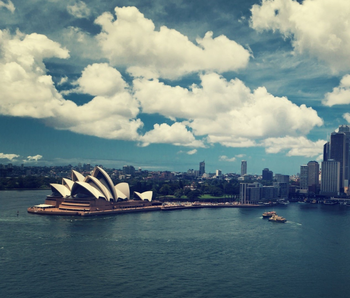 Sydney Under White Clouds wallpaper 1200x1024