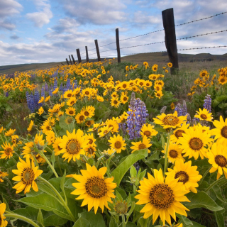 Wild Sunflowers sfondi gratuiti per iPad Air