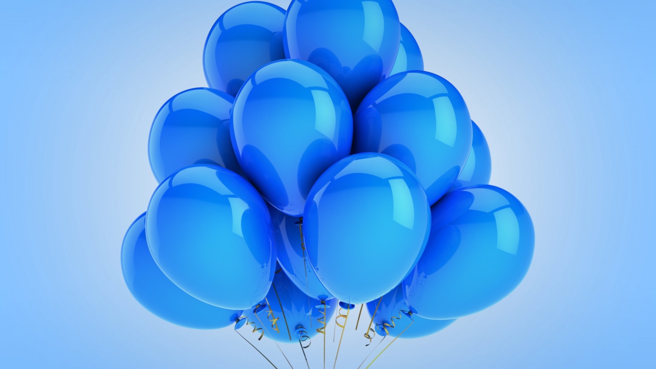 Das Blue Balloons Wallpaper 1280x720