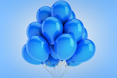 Das Blue Balloons Wallpaper 480x320