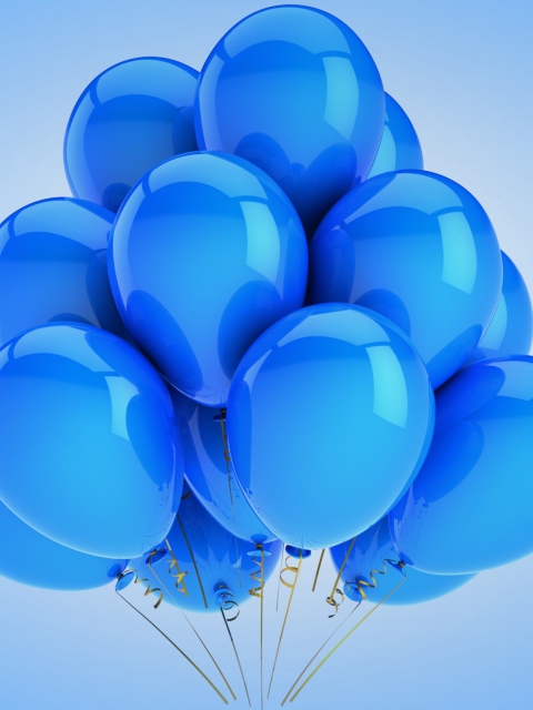 Das Blue Balloons Wallpaper 480x640
