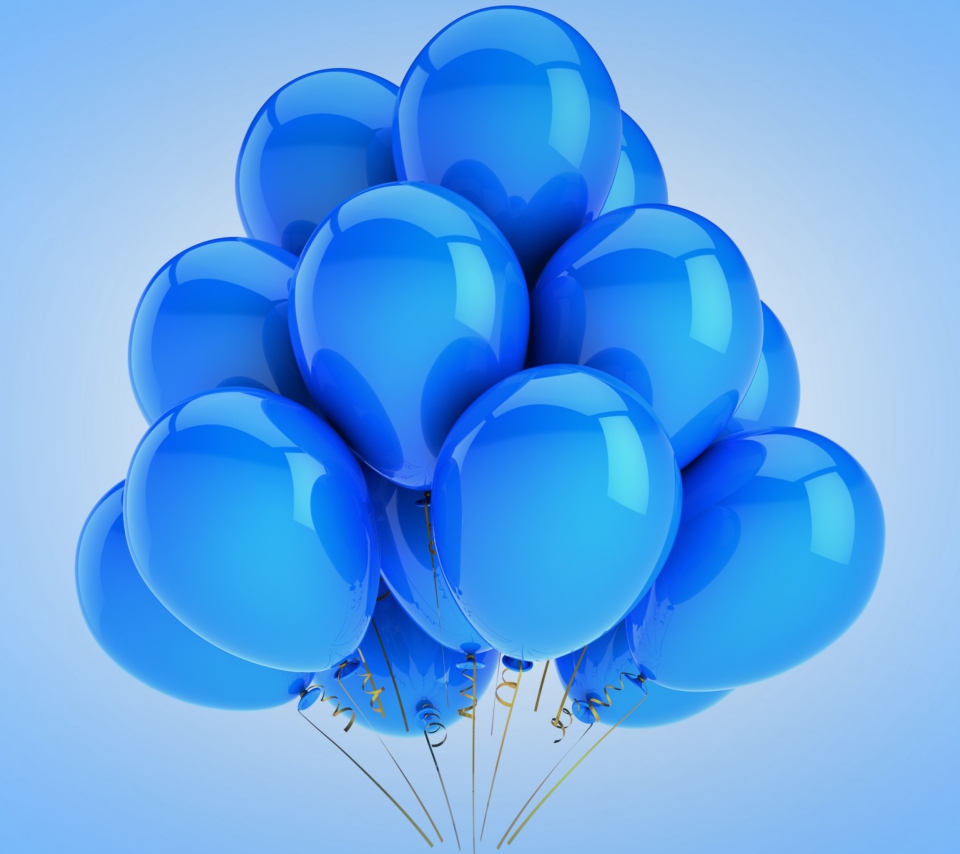 Das Blue Balloons Wallpaper 960x854