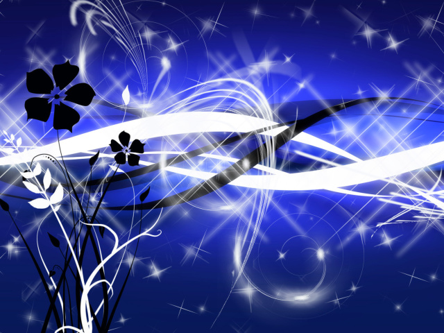 Das Blue Art Lines for Template Wallpaper 640x480