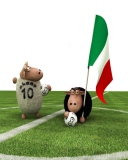 Fondo de pantalla Sheep Playing Football 128x160