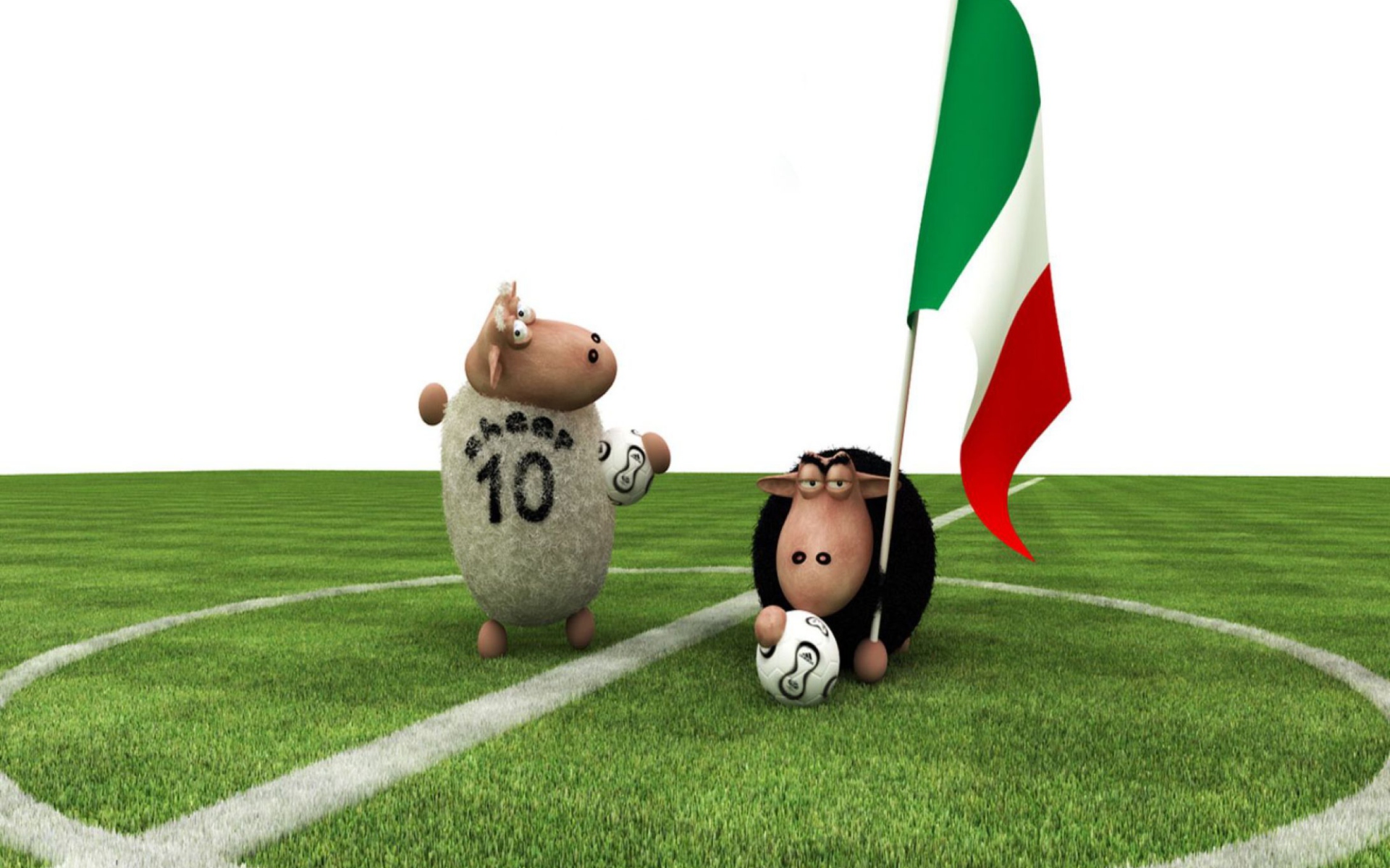 Обои Sheep Playing Football 1920x1200
