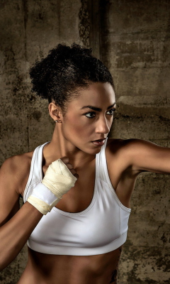 Sporty Girl Boxing wallpaper 240x400