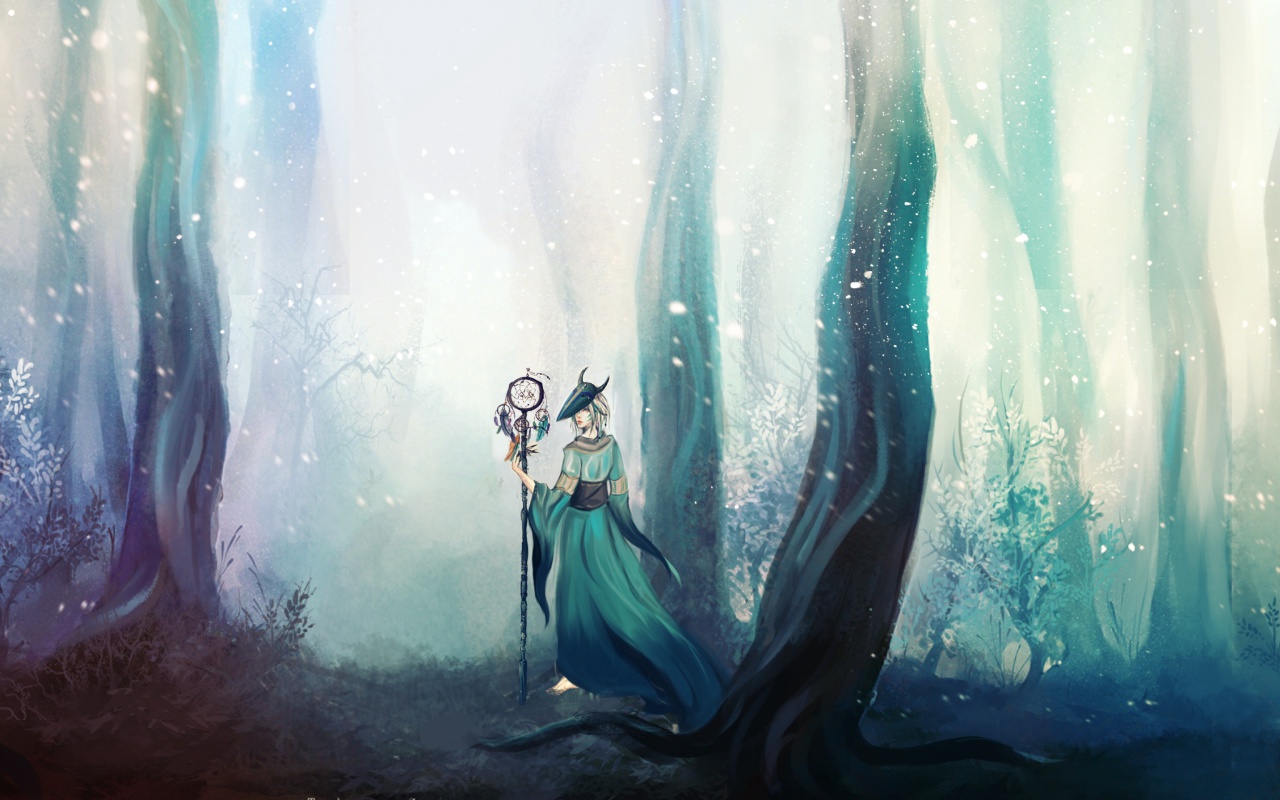 Fairy in Enchanted forest wallpaper 1280x800