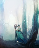 Fondo de pantalla Fairy in Enchanted forest 128x160