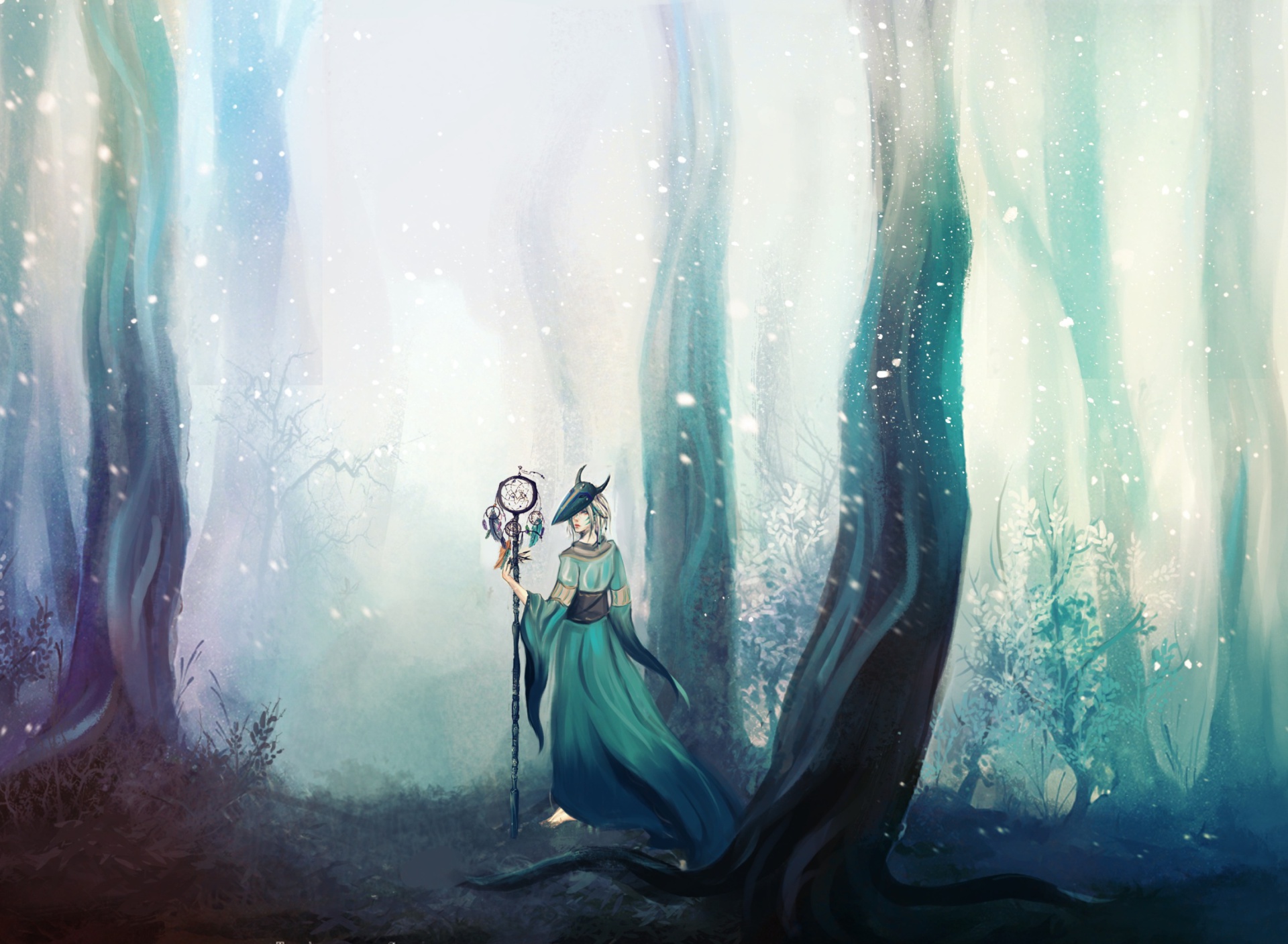 Fondo de pantalla Fairy in Enchanted forest 1920x1408
