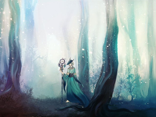 Fairy in Enchanted forest wallpaper 640x480