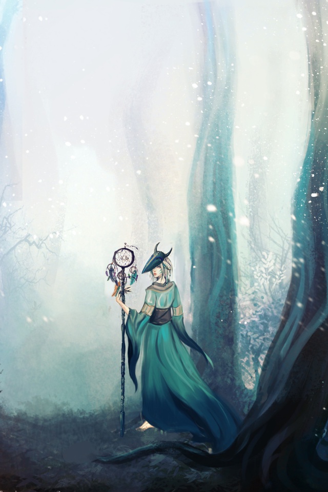 Fairy in Enchanted forest wallpaper 640x960