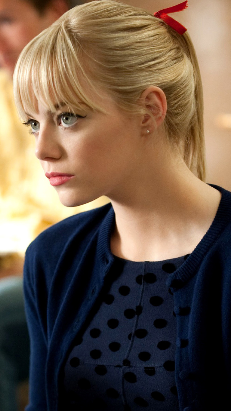 Emma Stone in Spider Man wallpaper 750x1334