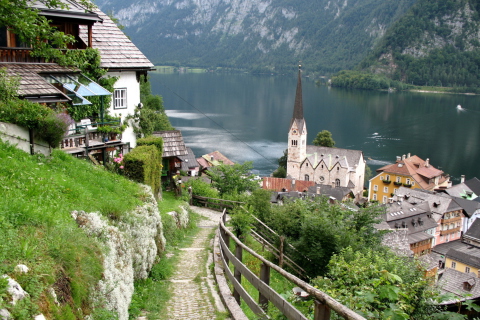 Screenshot №1 pro téma Austria - Lake Hallstatt 480x320