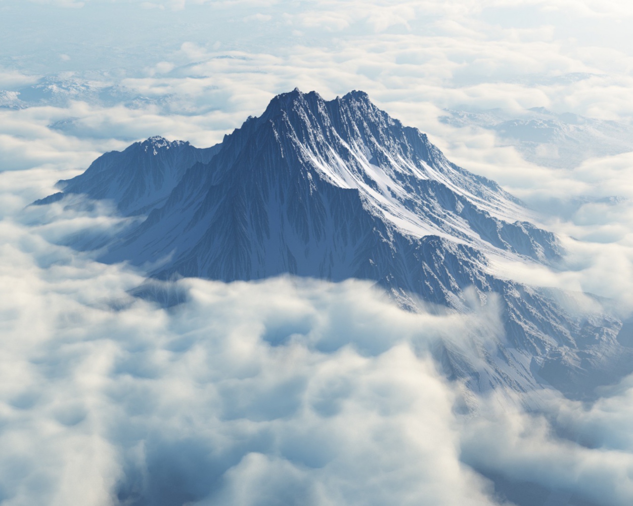 Mountain In Clouds wallpaper 1280x1024
