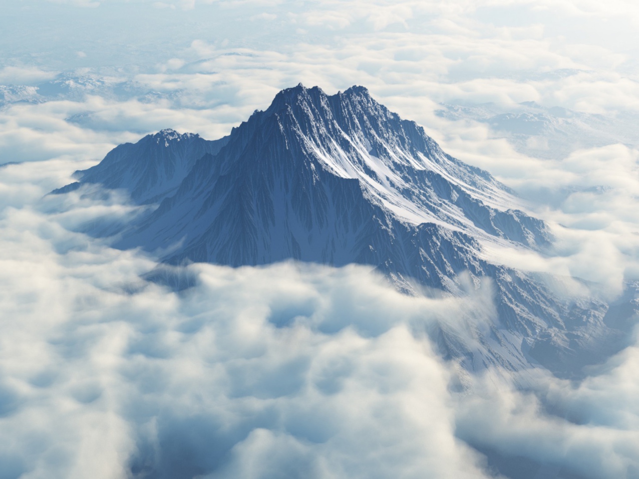 Mountain In Clouds wallpaper 1280x960