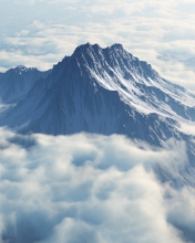 Das Mountain In Clouds Wallpaper 176x220