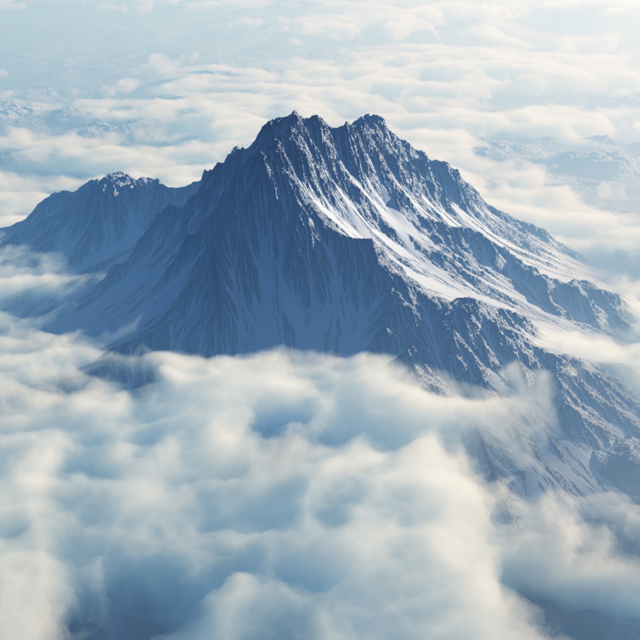 Обои Mountain In Clouds 2048x2048