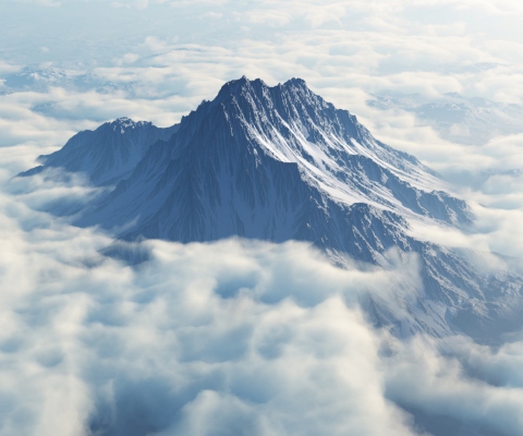 Screenshot №1 pro téma Mountain In Clouds 480x400