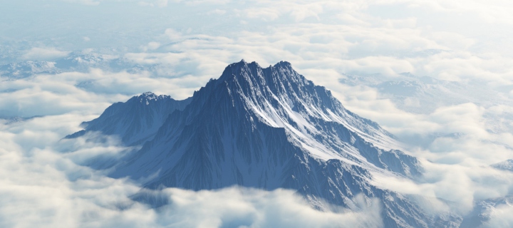 Das Mountain In Clouds Wallpaper 720x320
