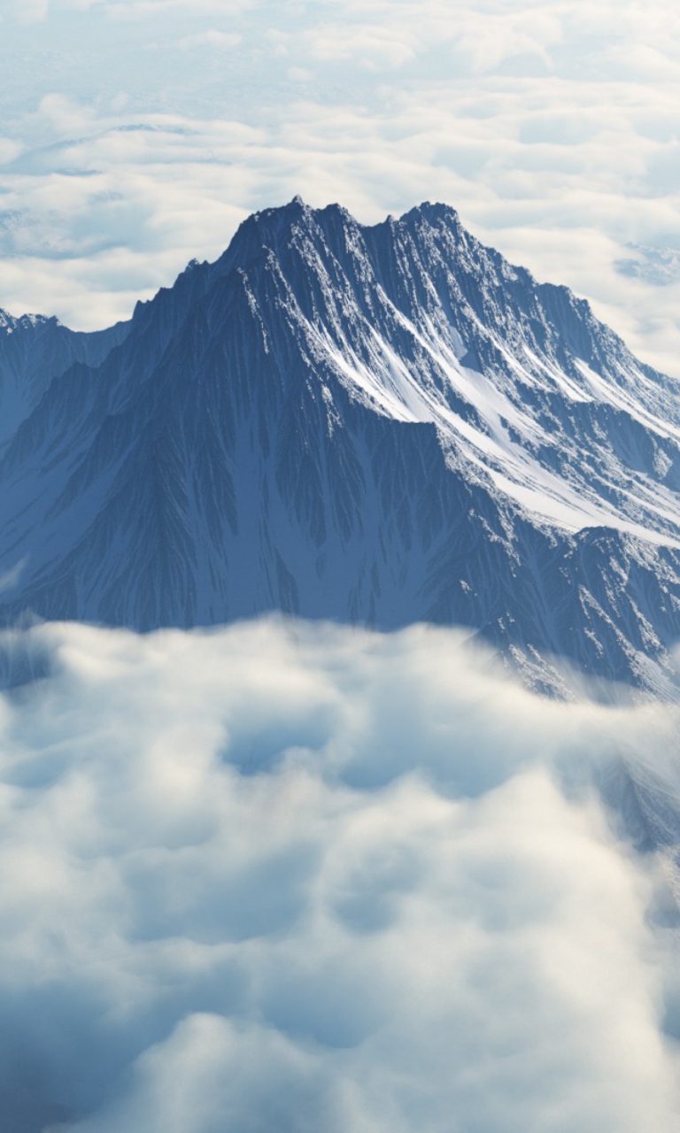 Mountain In Clouds wallpaper 768x1280