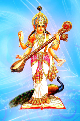 Saraswati Hindu Goddess wallpaper 320x480