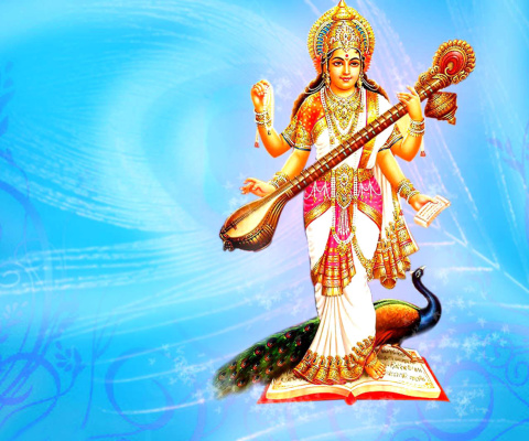 Sfondi Saraswati Hindu Goddess 480x400