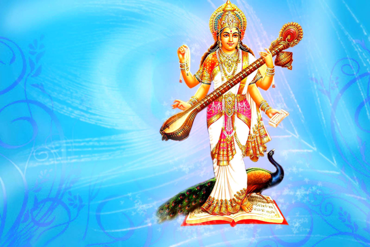 Fondo de pantalla Saraswati Hindu Goddess