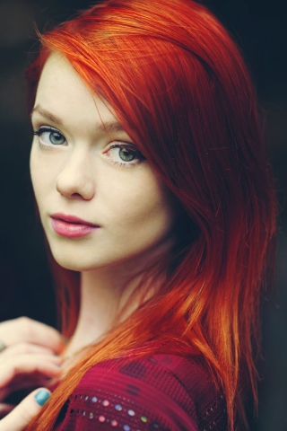 Redhead Girl wallpaper 320x480